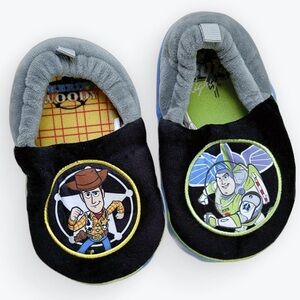 Disney Toy Story Child Woody & Buzz Characters Velvety Soft Cozy Slippers ~ 7/8